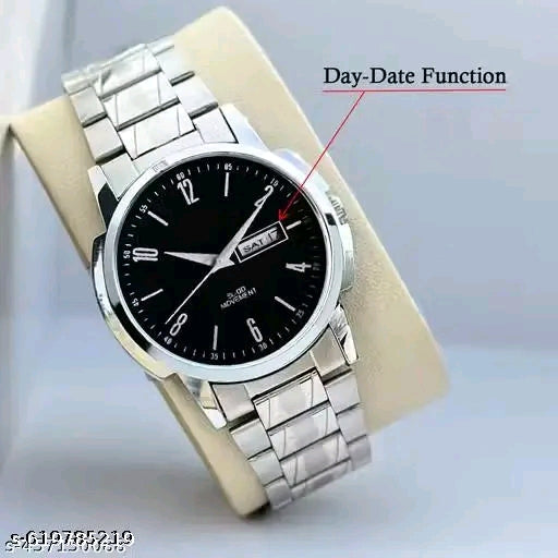 The Meridian Day-Date: Contemporary Silver-Tone Modern