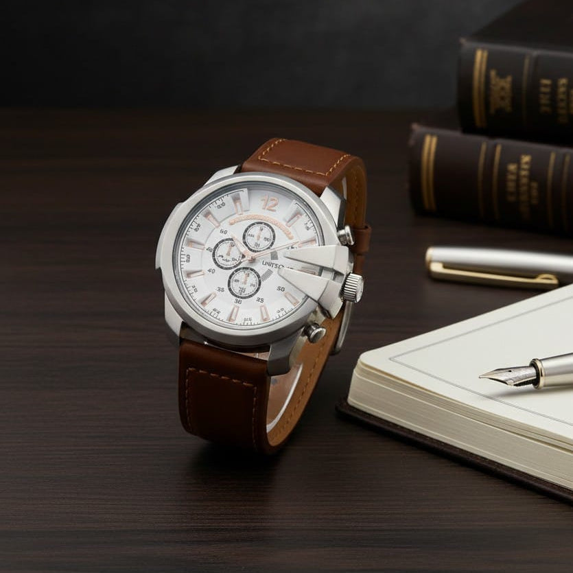 The Vanguard Navigator: Industrial Chronograph & Leather Fusion