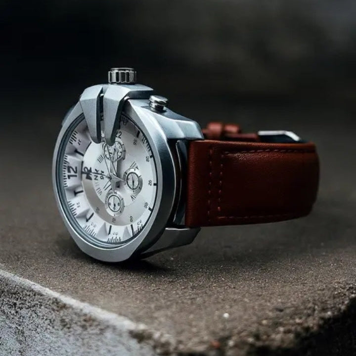 The Vanguard Navigator: Industrial Chronograph & Leather Fusion