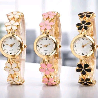 The Floral Blossom Trio: Rose Gold & Enamel Charm Collection (Pack of 3)