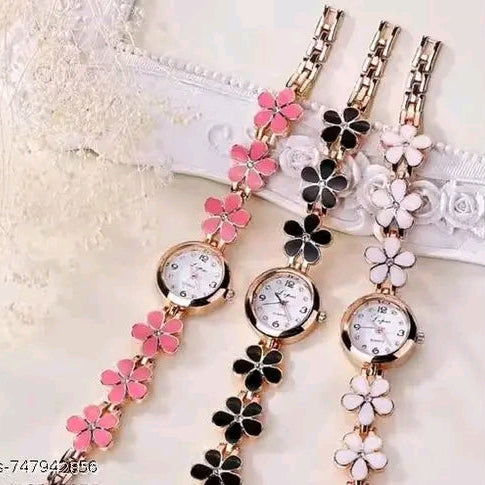 The Floral Blossom Trio: Rose Gold & Enamel Charm Collection (Pack of 3)