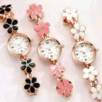 The Floral Blossom Trio: Rose Gold & Enamel Charm Collection (Pack of 3)