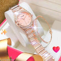 The Timeless Duo: Crystal-Bezel Watch & Matching Bangle Set Golden